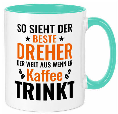 Kaffee trinkt: Dreher | Fräser Geschenkidee Humor Tasse