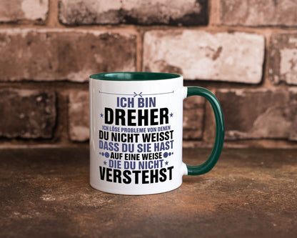 Löse Probleme: Dreher | Fräser lustiger Spruch Geschenk Humor Geschenkidee Tasse