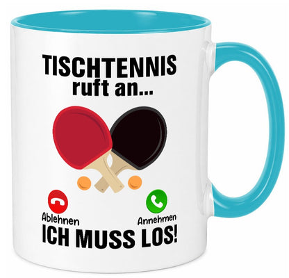 Tischtennis ruft an | Tennis spielen v2 Humor Geschenkidee Tasse