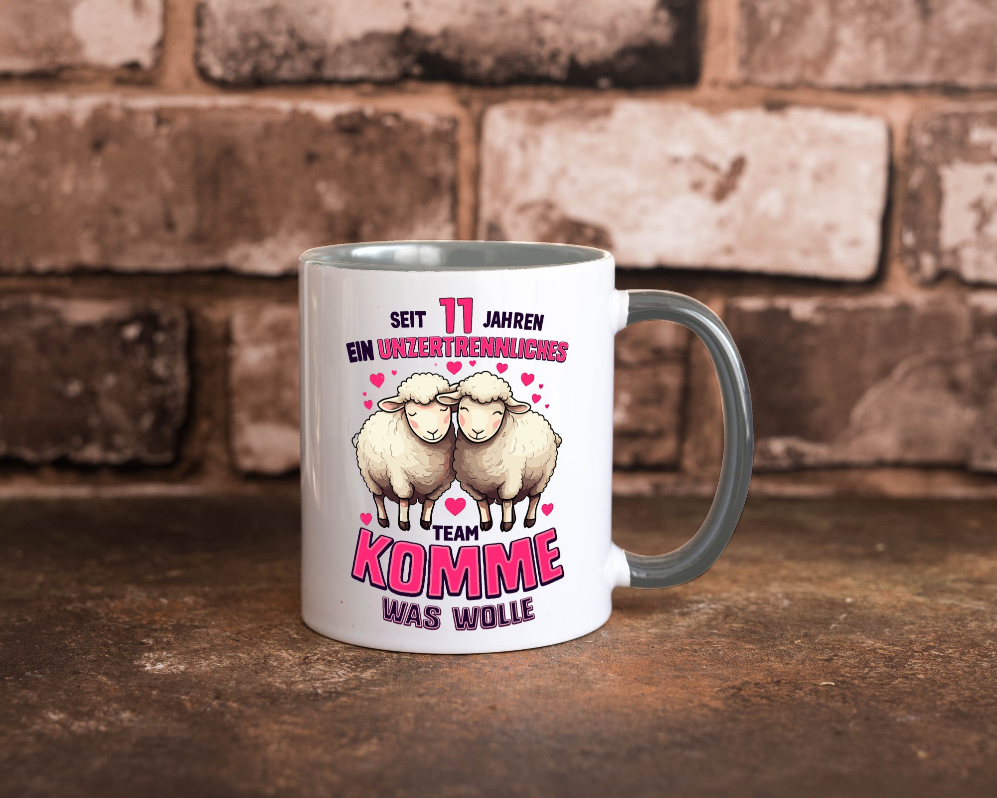 11 Jahre Verheiratet | ein Team Ehepaar v2 Humor Geschenkidee Tasse