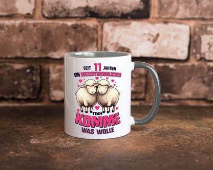 11 Jahre Verheiratet | ein Team Ehepaar v2 Humor Geschenkidee Tasse