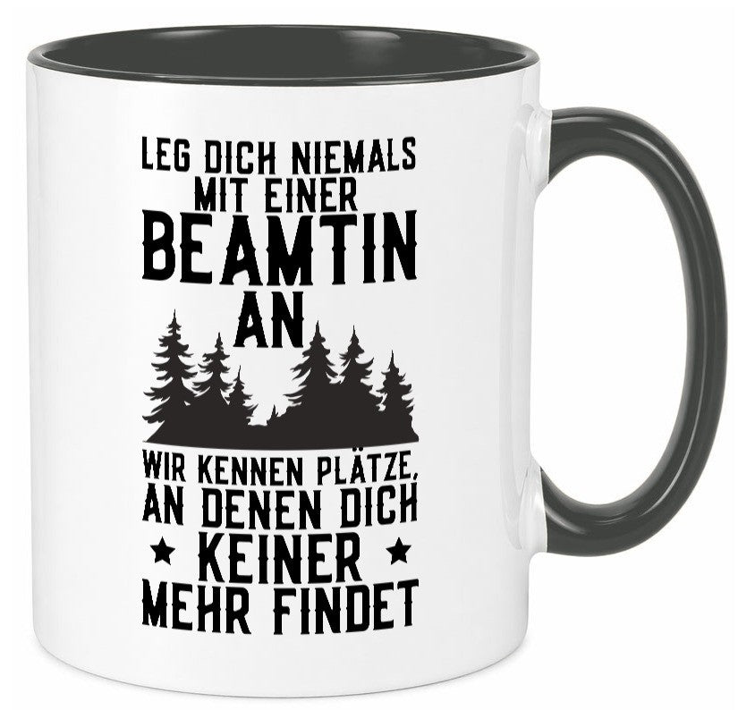 Nicht mir Beamtin anlegen | Polizistin Wald Revier lustiger Spruch Geschenk Tasse