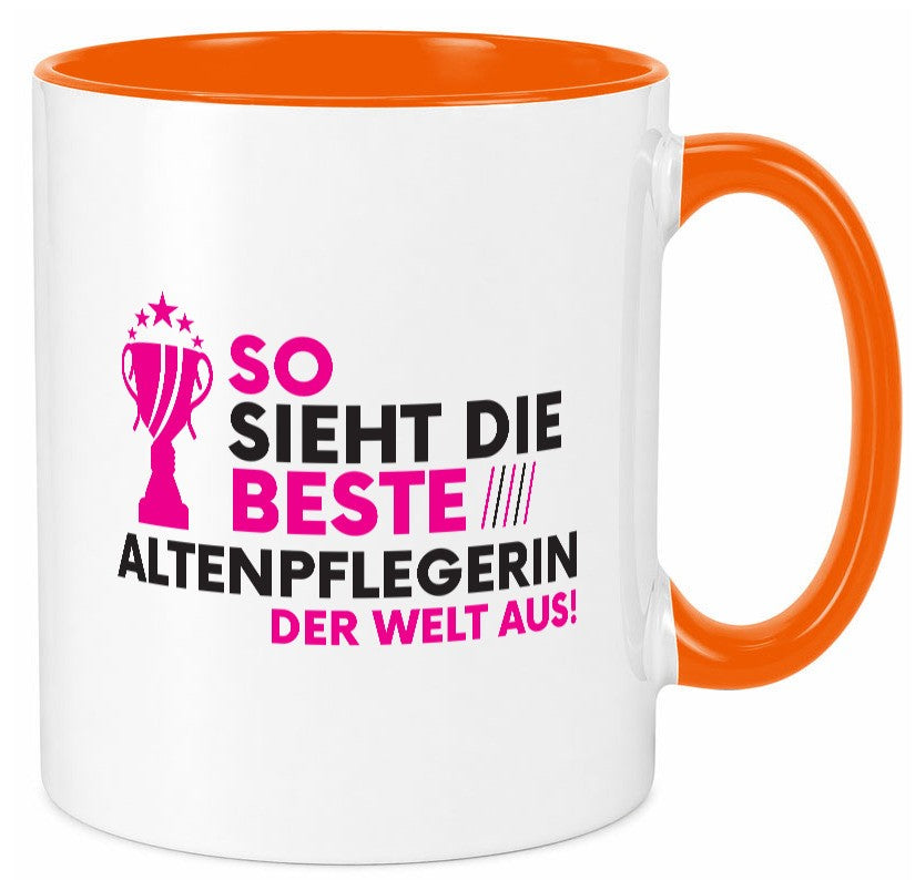 Die Weltbeste Altenpflegerin | Pflegepersonal Pflege lustig Humor Geschenkidee Tasse