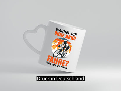 Ich fahre ohne Akku lustiger Spruch Geschenk Humor Geschenkidee Tasse