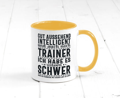 Gut aussehender Trainer |gestrichelte Linie | Punkte lustiger Spruch Geschenk
