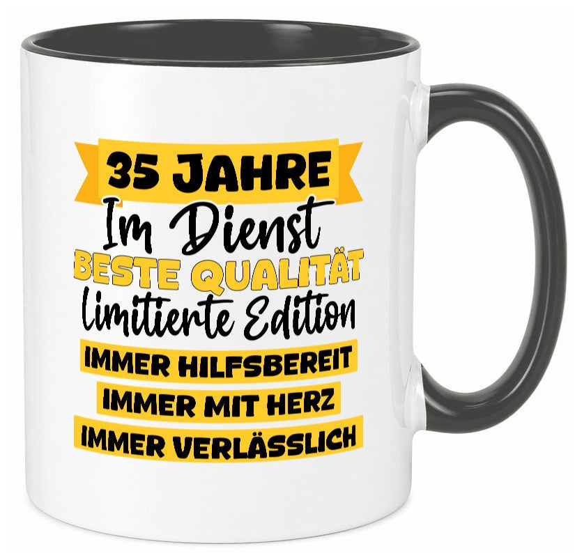 35 Jahre im Dienst | Jubiläum Arbeit v8 Geschenk Kollegen Büro lustiger Spruch Tasse