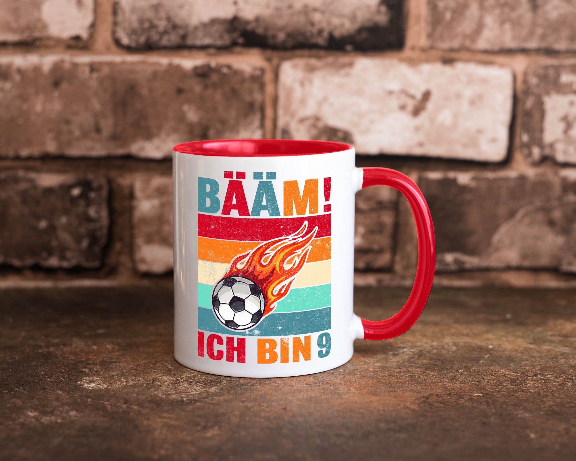 9. Geburtstag | Bääm ich bin 9 Fußball Geschenkidee Humor Tasse