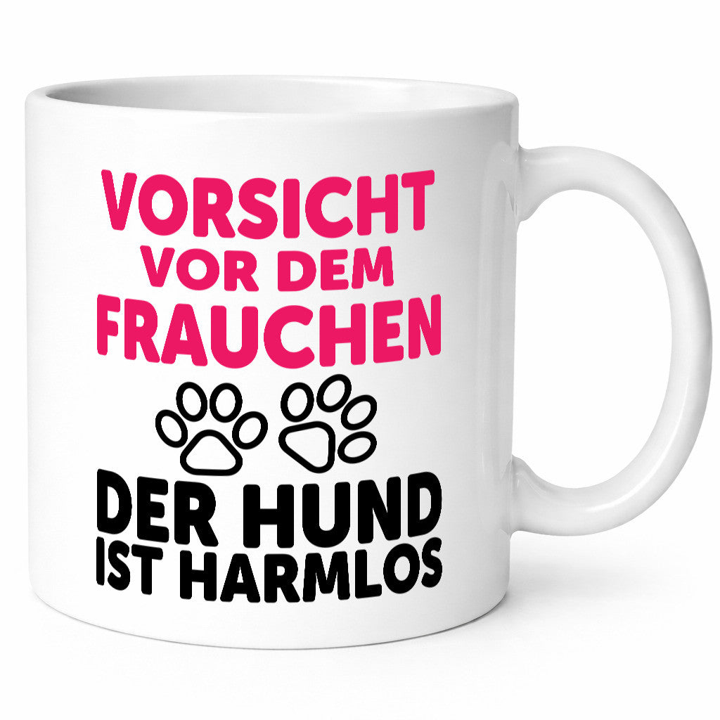 Vorsicht vor dem Frauchen der Hund ist Harmlos | Geschenk Tierliebhaber Humor