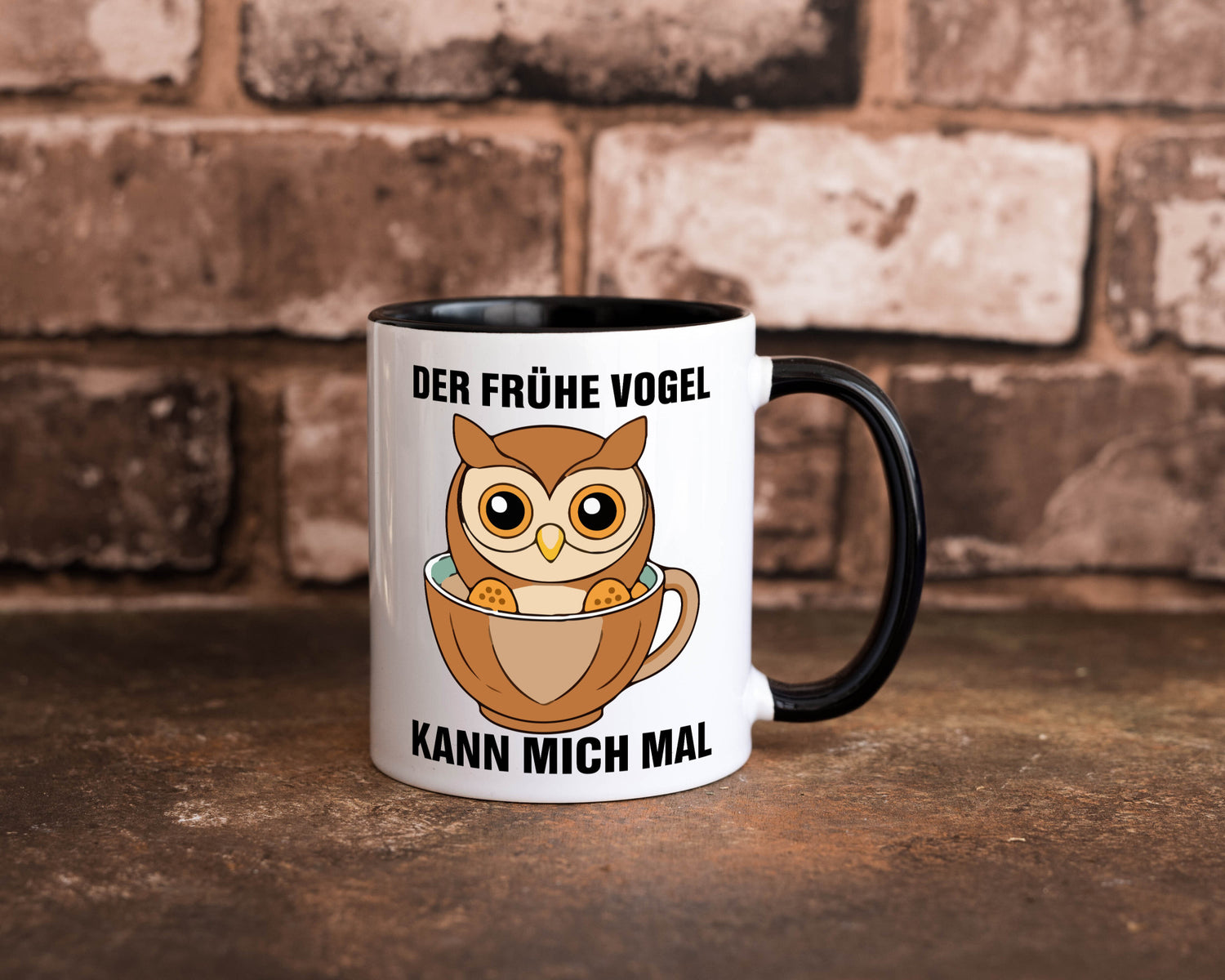 Der frühe Vogel kann mich mal | Eule Morgenmuffel v2 lustiger Spruch Geschenk