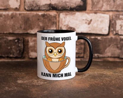 Der frühe Vogel kann mich mal | Eule Morgenmuffel v2 lustiger Spruch Geschenk