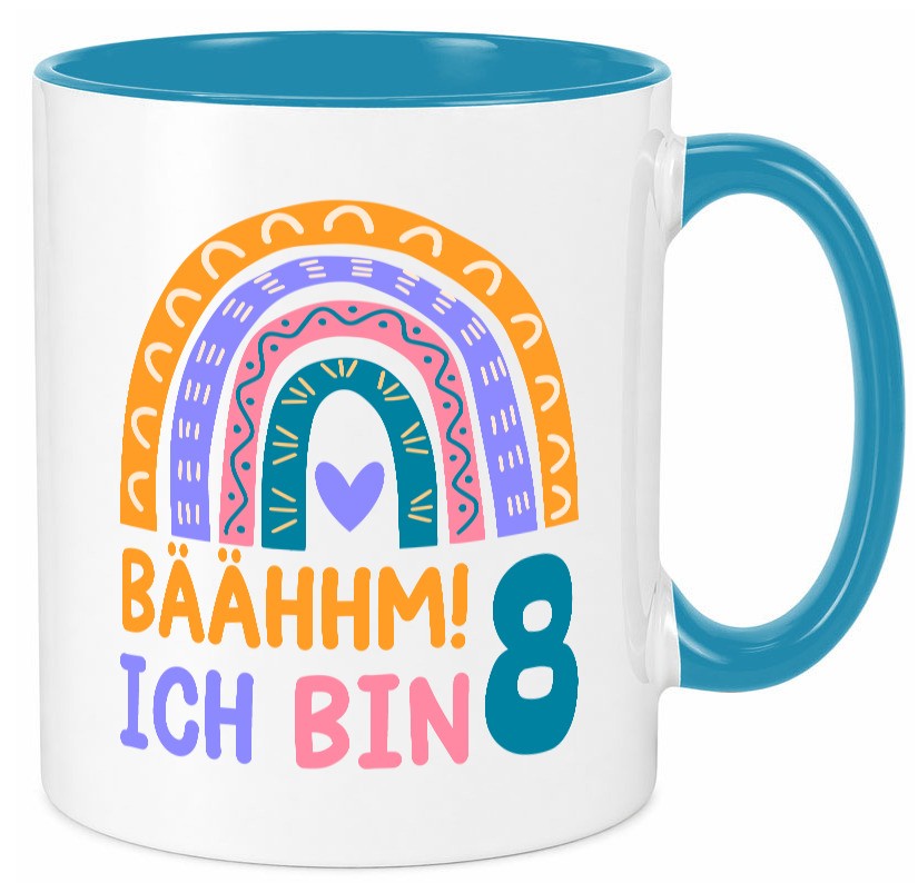 8. Geburtstag | 8 Jahre Regenbogen Bääm Mädchen Geschenk Geschenkidee lustiger Tasse