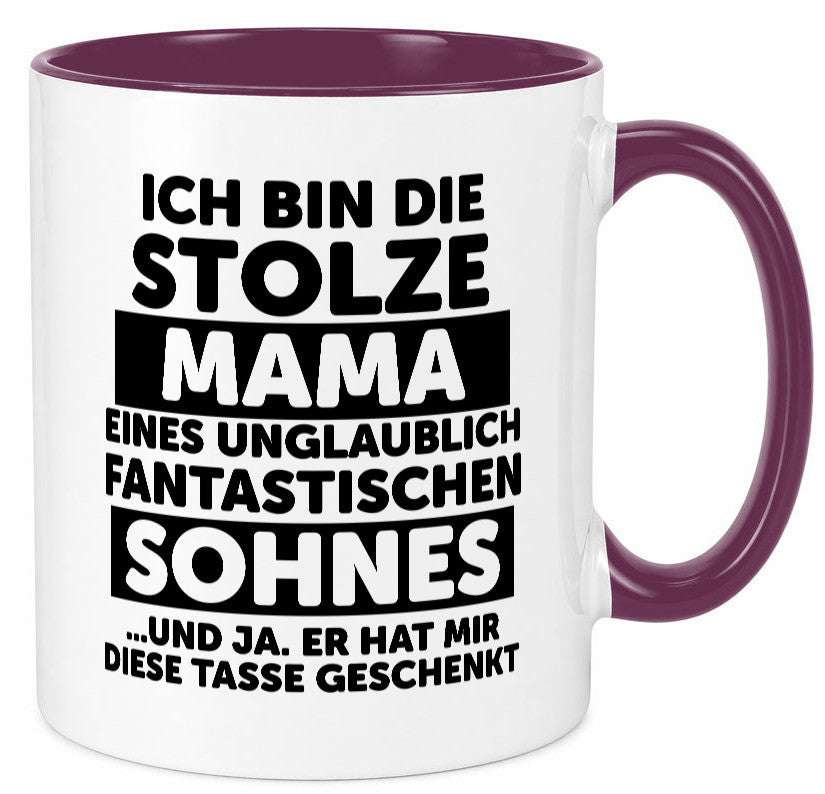 Stolze Mama | Fantastischer Sohn Beste Humor Familie Geschenkidee Tasse