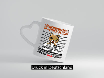 Glückwunsch zu deiner Flucht | Abschiedsgeschenk v2 lustiger Spruch Geschenk