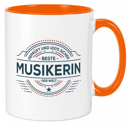 Geprüft und sicher: Musikerin | Musik Musikantin lustig Humor Geschenkidee Tasse