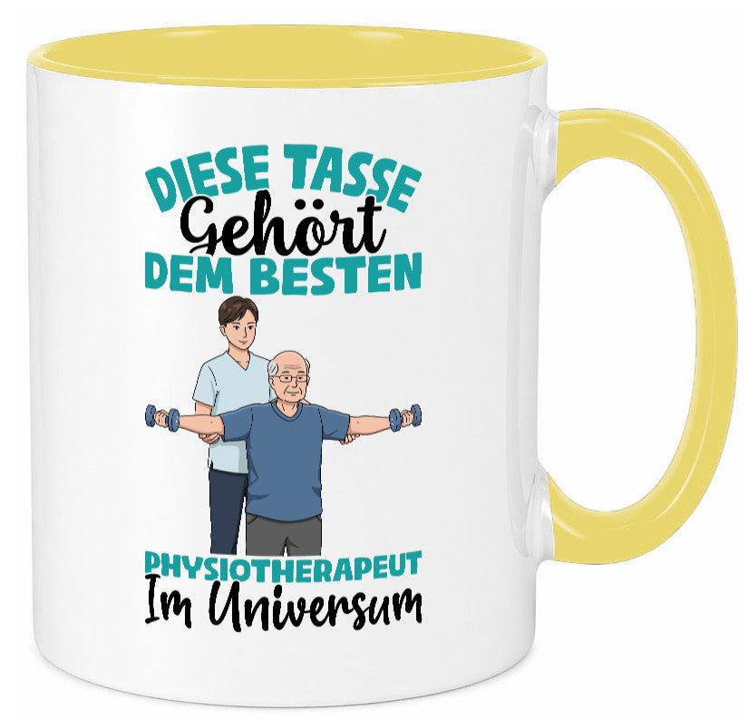Im Universum: Physiotherapeut Geschenkidee Humor Tasse