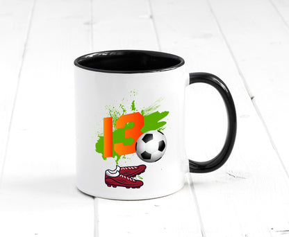 13. Geburtstag | Jungen Fußball Fußballspieler Humor Geschenkidee Tasse