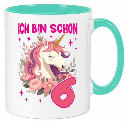 6. Geburtstag | 6 Jahre Einhorn Mädchen Geschenk Geschenkidee lustiger Spruch Tasse