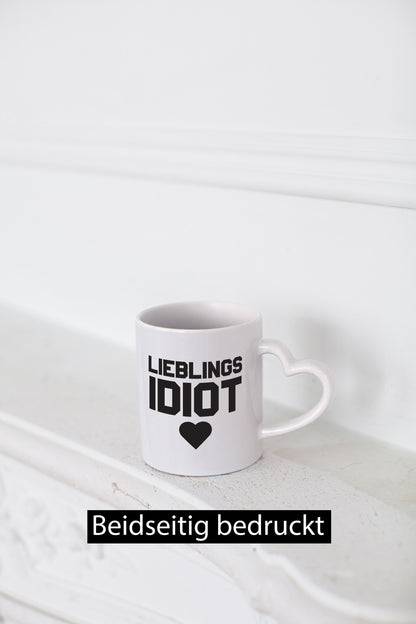 Lieblingsidiot | Tasse schwarz weiß Freund Freundin lustiger Spruch Geschenk