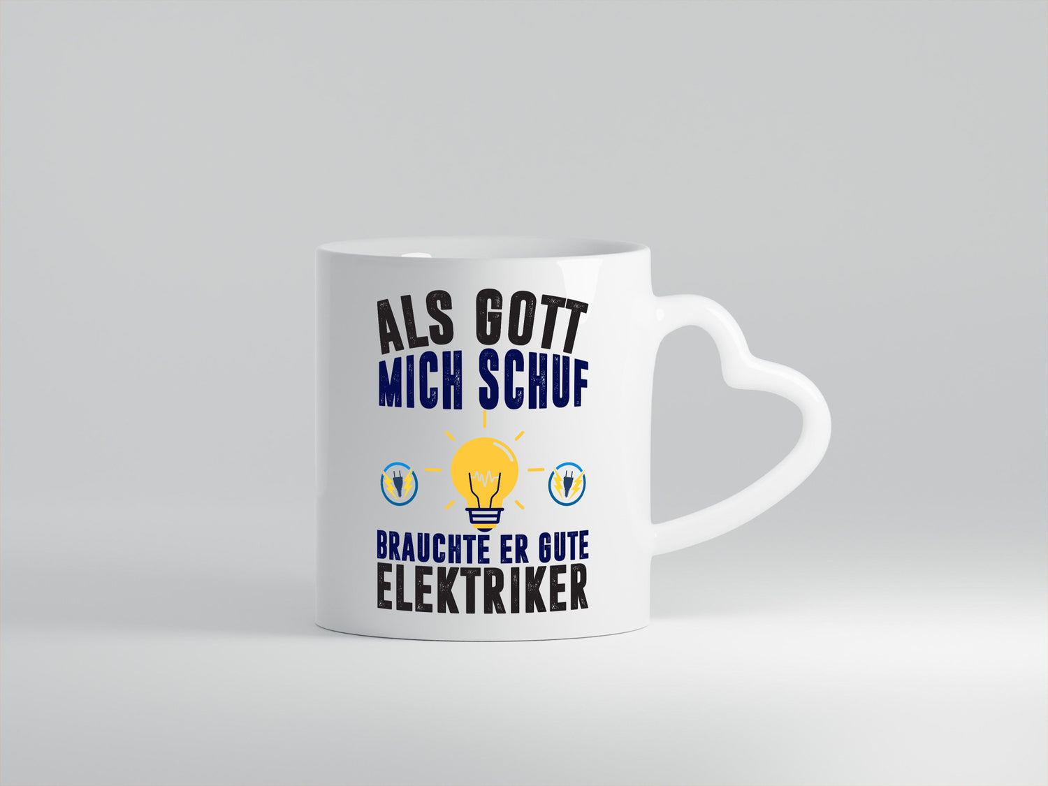Als mich Gott schuf | Elektriker Arbeit Humor Kollegen Büro Geschenkidee Tasse
