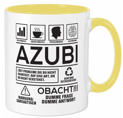 Achtung Probleme Azubi | Ausbildung Lehre Lehrling lustiger Spruch Geschenk Tasse