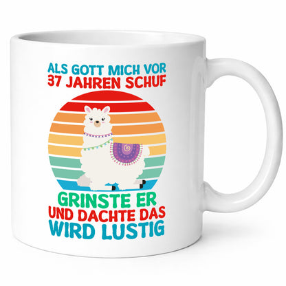 37. Geburtstag | 37 Jahre Gut Schuf mich Lama Humor Geschenkidee Tasse