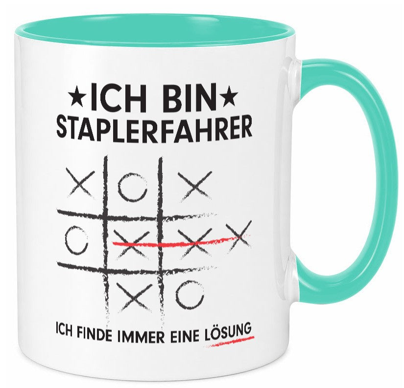 Löse Probleme: Staplerfahrer | Gabelstapler Fahrer v3 Humor Geschenkidee Tasse