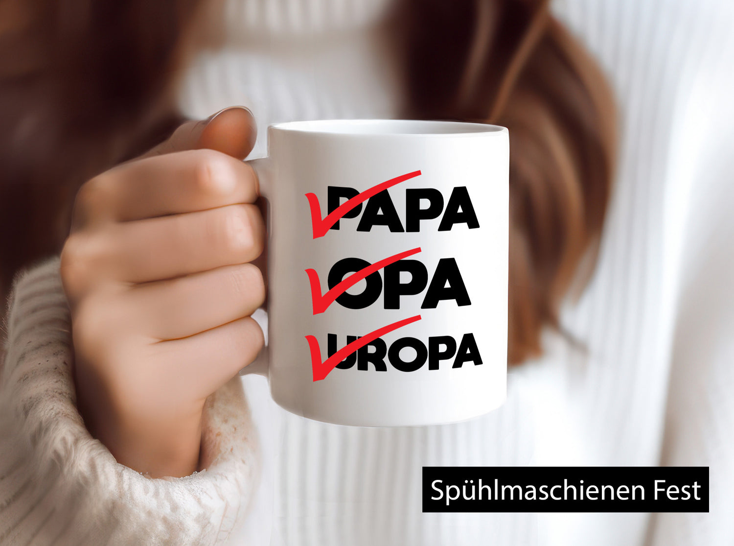 Papa, Opa, Uropa | rote Haken abgehakt lustig Familie Geschenkidee Geschenk