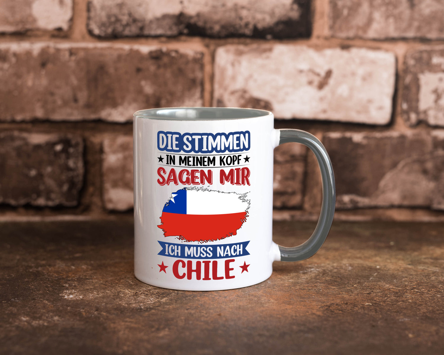 Chile | Urlaub Stimmen in meinem Kopf Traumland Geschenkidee Humor Tasse
