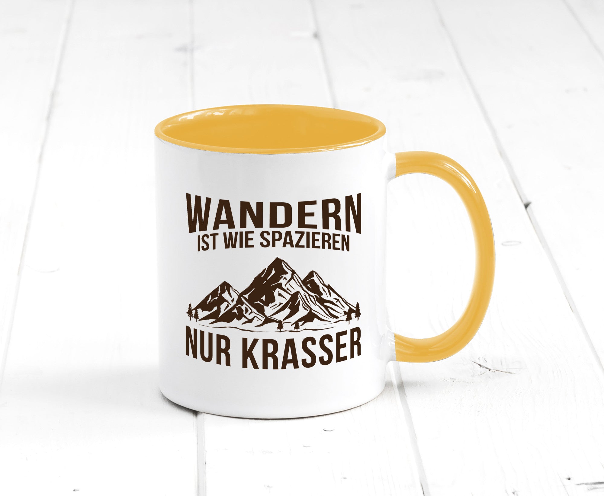 Wandern wie spazieren, nur krasser | Gebirge Bäume Geschenk Humor Geschenkidee