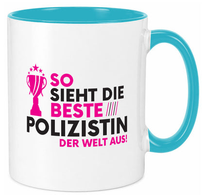 Die Weltbeste Polizistin | Beruf Polizei lustig Arbeit Kollegen Büro Geschenk Tasse