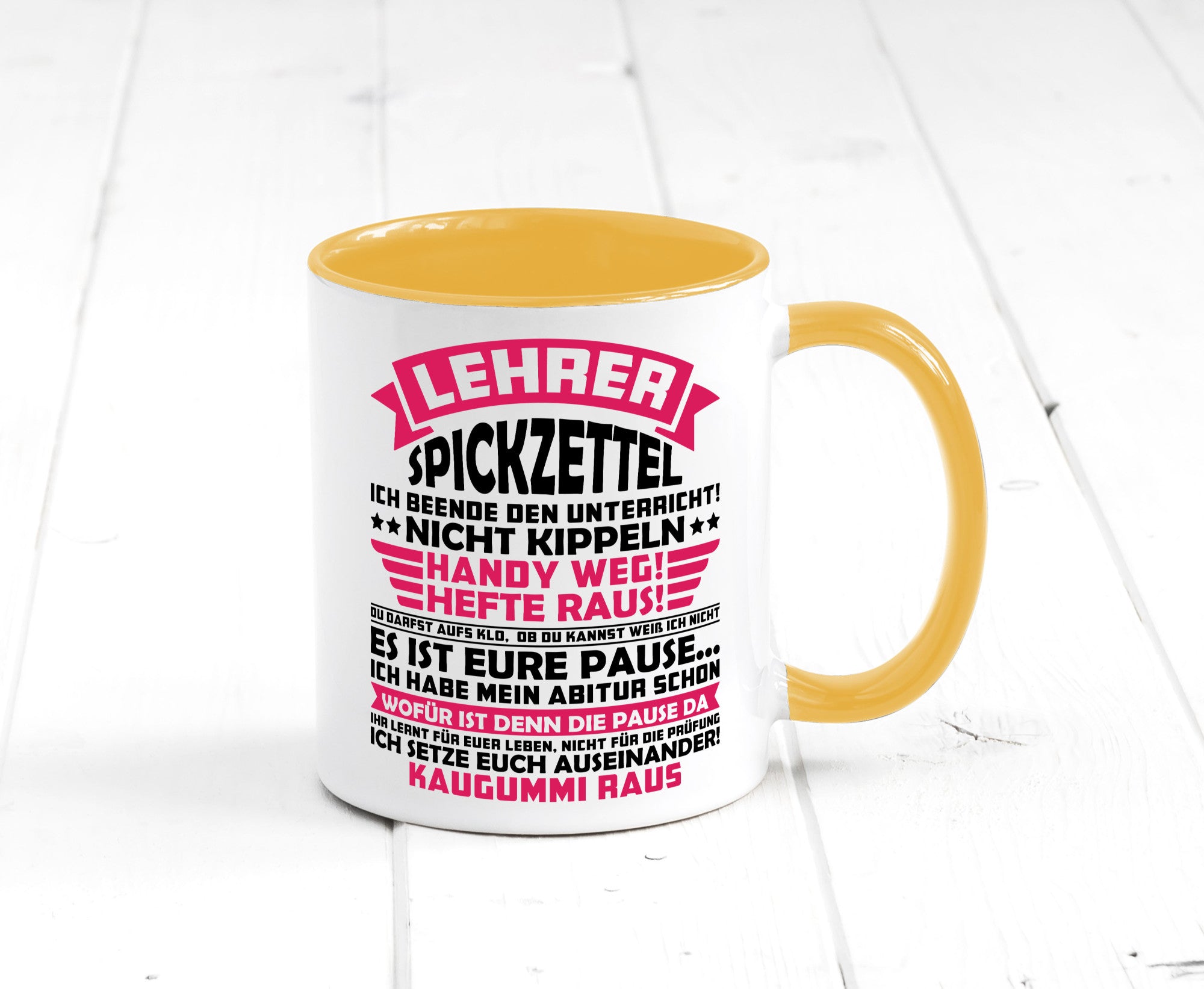 Lehrer Spickzettel | Beruf Tasse lustiger Spruch vl8 Geschenkidee Arbeit