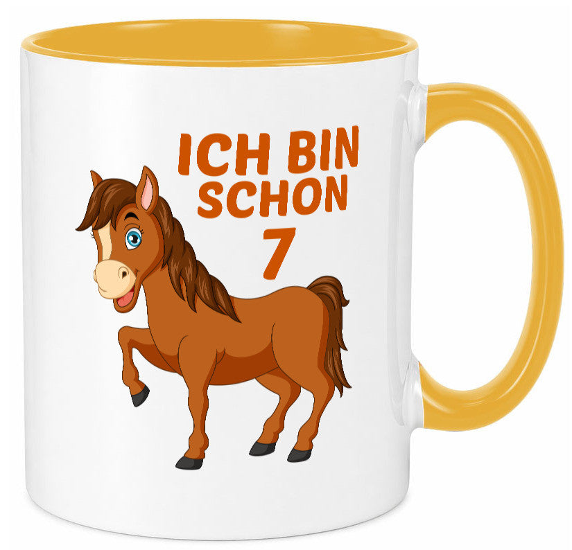 7. Geburtstag | Ich bin schon 7 Pferde Pony Humor Geschenkidee Tasse