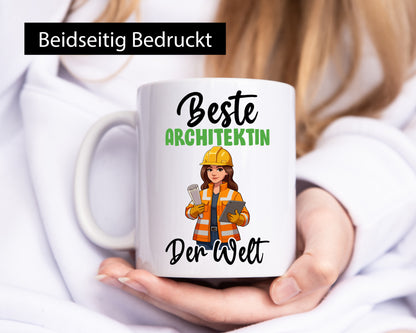Beste Architektin | Architektur Büro v2 lustig Arbeit Kollegen Geschenk Tasse