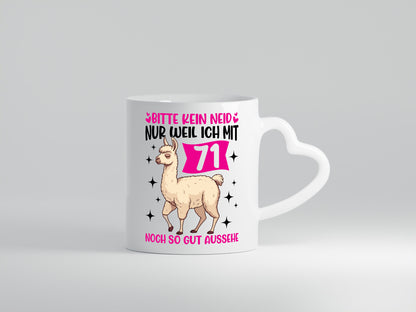 71. Geburtstag | 71 Jahre Lama gut aussehen Humor Geschenkidee Tasse
