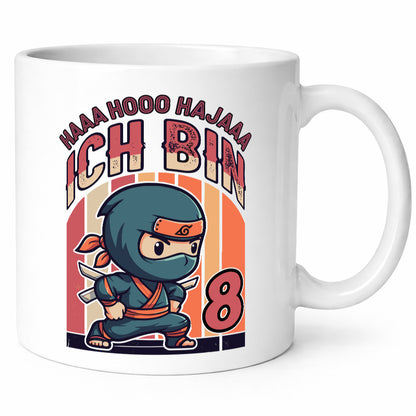 8. Geburtstag | Ninja Junge 8 Jahre lustiger Spruch Geschenk Geschenkidee Tasse