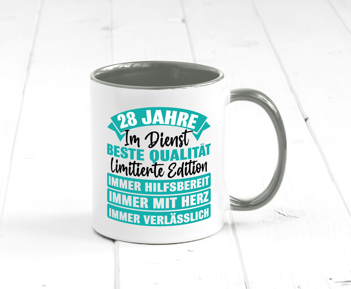 28 Jahre im Dienst | Jubiläum Arbeit lustig Kollegen Büro Geschenk Tasse