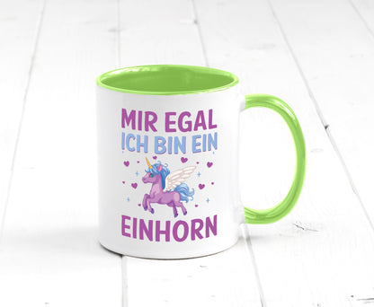 Mir egal, ich bin ein Einhorn| Herzen Geschenkidee Humor Tasse