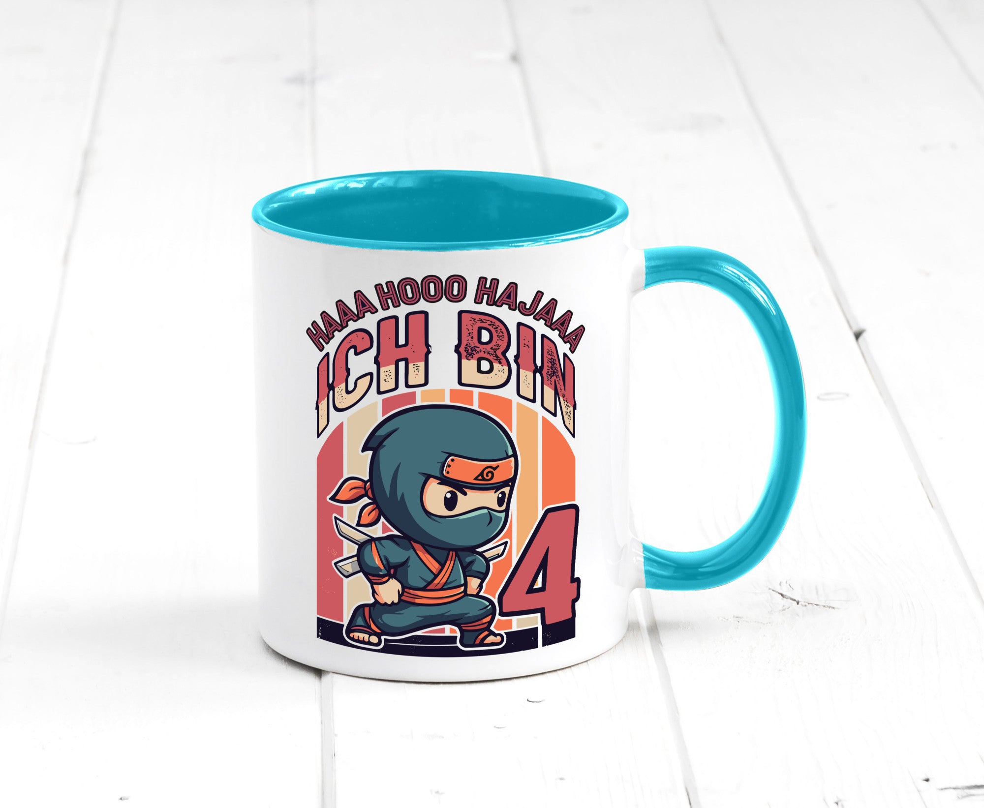 4. Geburtstag | Ninja Junge 4 Jahre lustiger Spruch Geschenk Geschenkidee Tasse