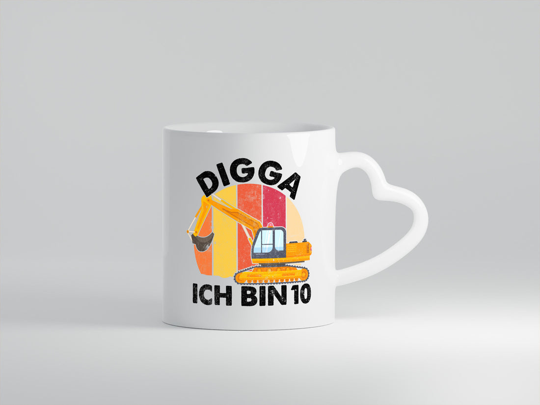 10. Geburtstag | 10 Jahre Bagger Digga lustig Geschenkidee Geschenk Tasse