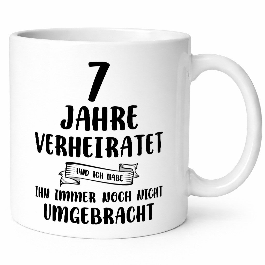 7 Jahre Verheiratet, immer noch am Leben! Humor Geschenkidee Tasse
