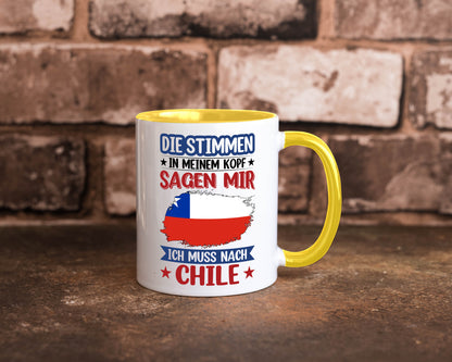 Chile | Urlaub Stimmen in meinem Kopf Traumland Geschenkidee Humor Tasse