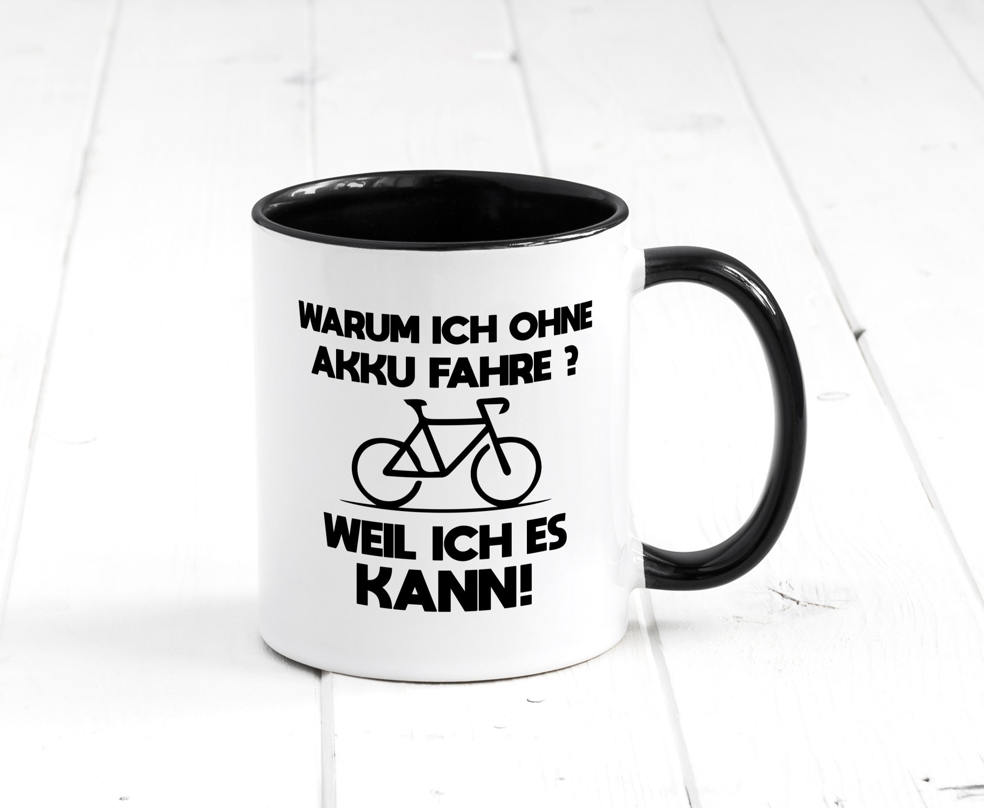 Warum ich ohne Akku fahre weil ichs kann | Radfahren Geschenk Humor