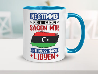 Libyen | Urlaub Stimmen in meinem Kopf Traumland Geschenkidee Humor Tasse