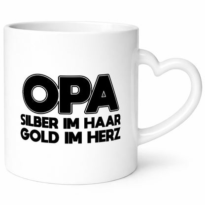 Opa silber im Haar, Gold Herz | Ffrisur Haarfarbe lustiger Spruch Geschenk