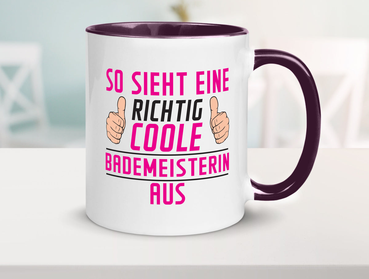 Richtig Coole Bademeisterin | Schwimmmeisterin Geschenk Humor Geschenkidee Tasse
