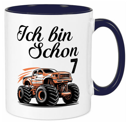 7. Geburtstag | Monster truck 7 Jahre lustiger Spruch Geschenk Geschenkidee Tasse
