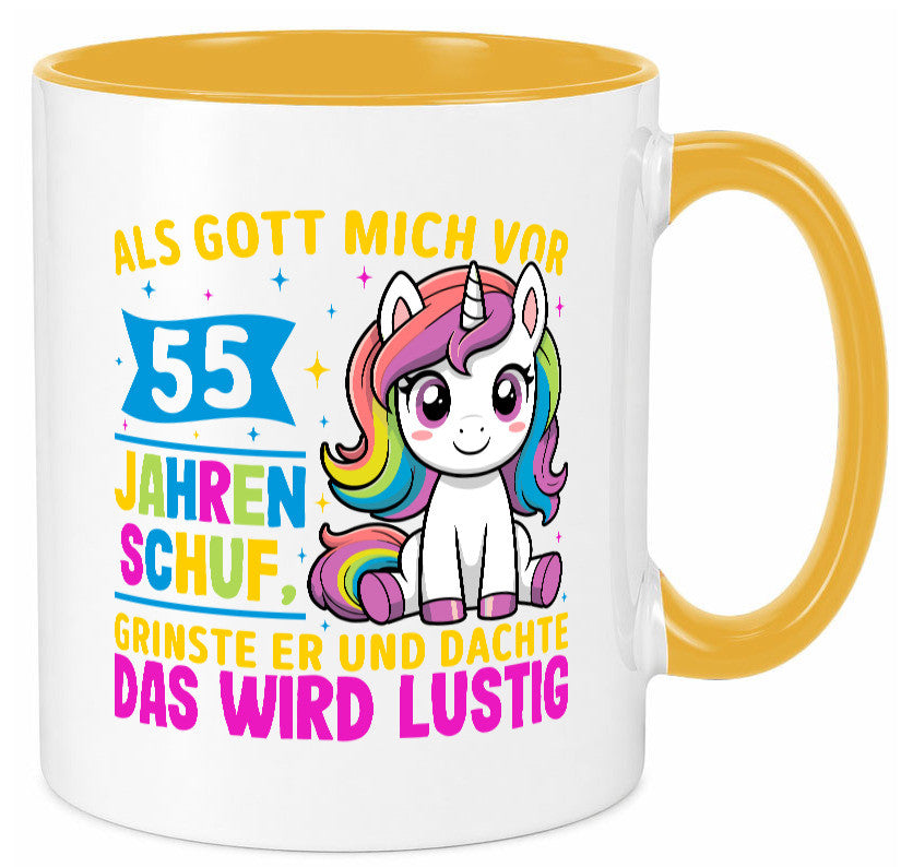55. Geburtstag | Als Gott mich schuf 40 Jahre v2 lustiger Spruch Geschenk