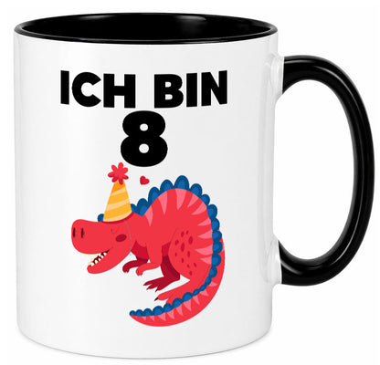 8. Geburtstag | Dino Dinosaurier 8 Jahre lustig Geschenkidee Geschenk Tasse