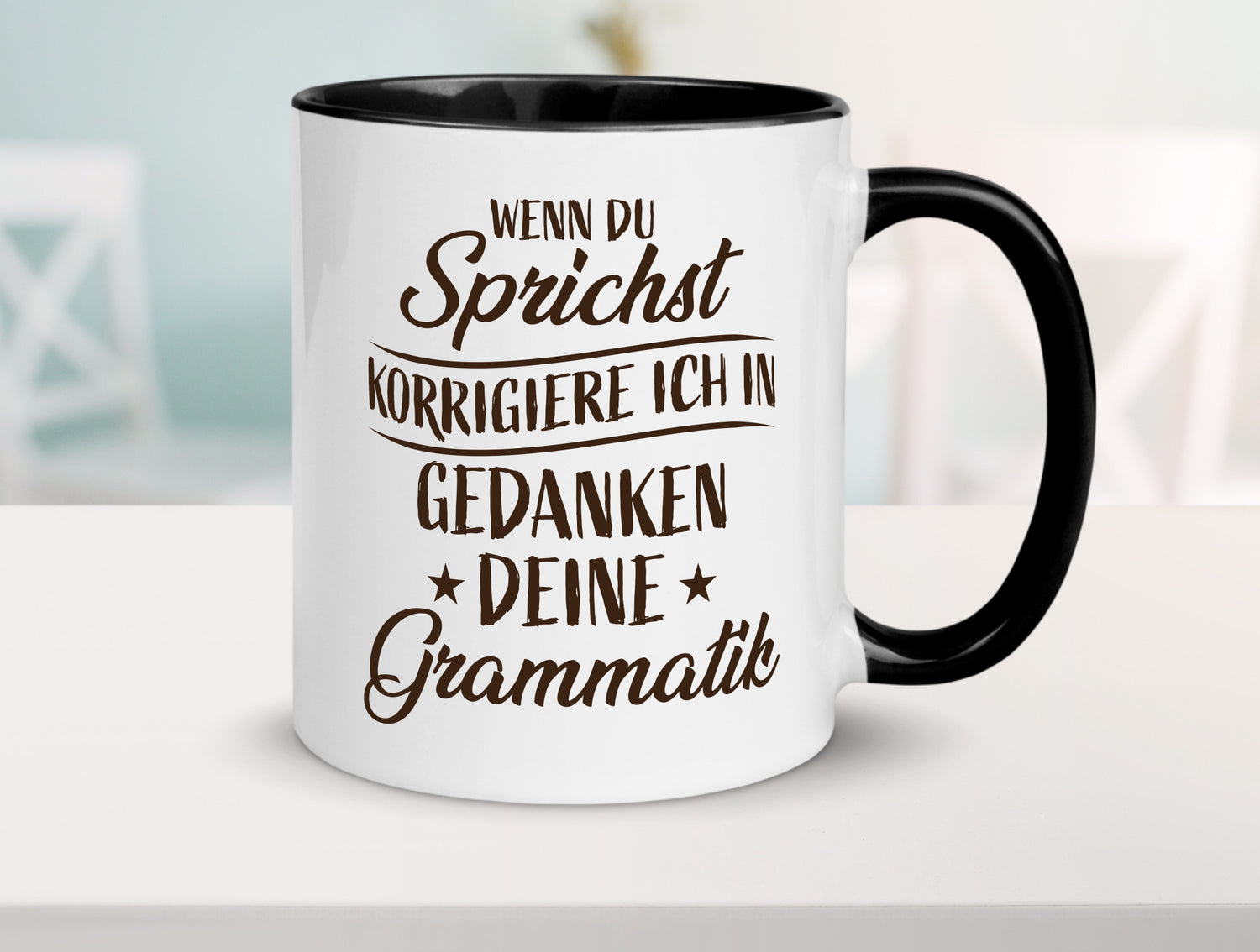 Grammatik korrigieren während du sprichst | Sterne lustig Humor Geschenkidee