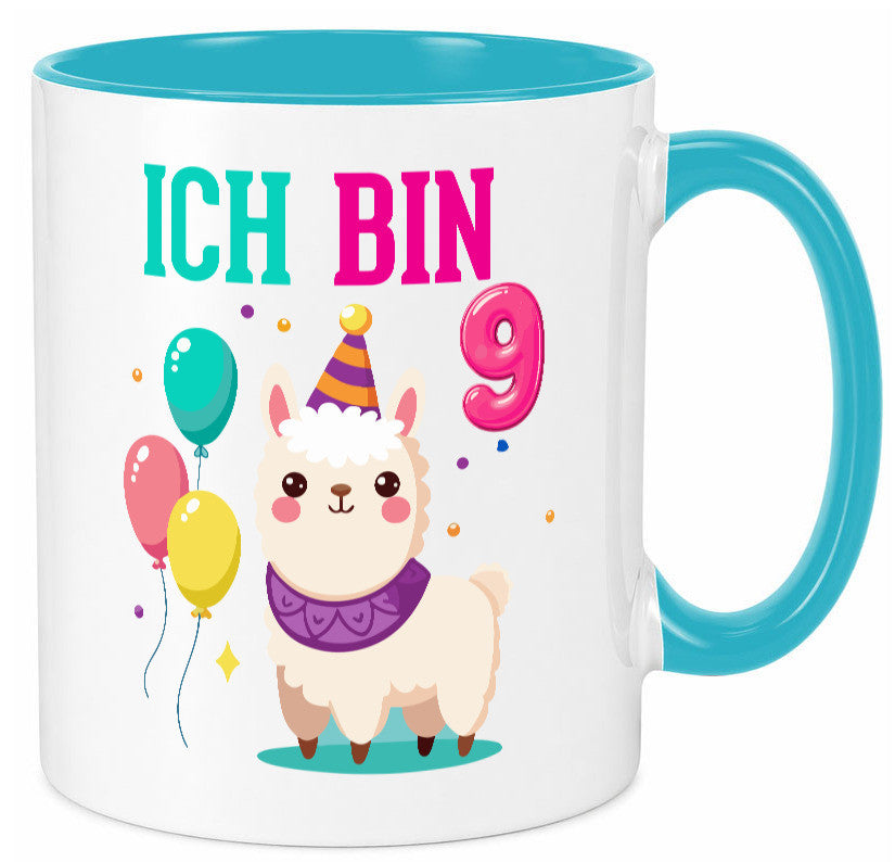 9. Geburtstag | 9 Jahre Lama Alpaka Humor Geschenkidee Tasse